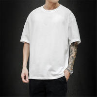 Camiseta De Algodón Para Hombre Estilo Coreano Hip-hop Casual Clásica De Verano Manga Corta Sólida En Negro Y Blanco - details 0