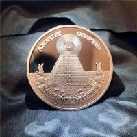 Moneda Desafío Masonic En Oro/silvero Con Pirámide Y Ojo Todo-vigilante Colección De Monedas Recuerdo Hermandad Masona Religiosa Placa De Metal Regalo - details 2