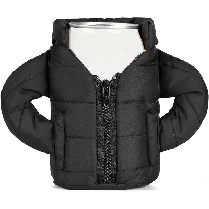 Enfriador de cerveza para bebidas Coolies, chaqueta aislante para latas de 12oz, regalos de cerveza para hombres mujeres amantes de la cerveza (negro) - 1