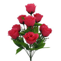 Ramo De Flores Artificiales De Seda Rosa Con 10 Cabezas Para Bodas Decoración De Fiesta Al Aire Libre Y Hogar - details 2