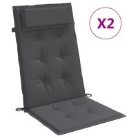vidaXL Cojines de silla con respaldo alto 2 uds tela Color Antracita,  Gris,  Beige y mas Cojín Decorativo de Asiento Cojines de muebles de salon - details 2