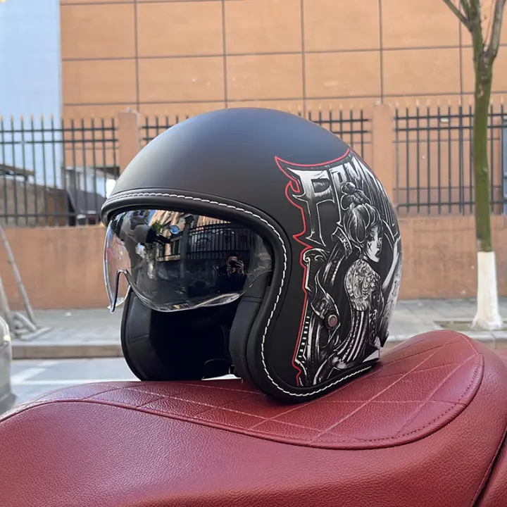Nueva Casco De Motocicleta 2024 Para Hombres Y Mujeres Certificación 3C Casco Retro De Media Cabeza Para Todo El Año - 1