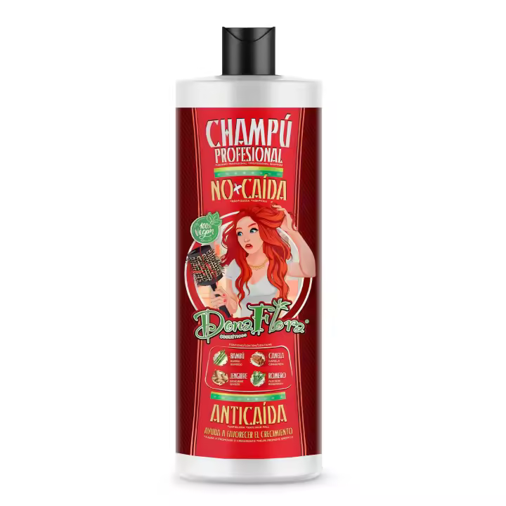 Dona Flora Champú No+Caida 1000ml - Fortalece el cabello debilitado y reducir la caída - Vendido por Beauty World Distributor - 1