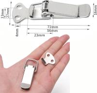 Allecto - RVS Spanningsluiting - 4 stuks - Veerbelast - Zilver - Gereedschapskist - Kist clamp dop lock - Tuimelvergrendeling - Roestvrijstalen lade - Geschikt voor kast - details 2
