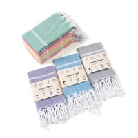 Toalla De Algodón Turca Para Cocina Con Borlas Nórdicas Toalla De Té Rectangular De Punto Tejida Accesorios De Baño Con Estilo Striped - details 5