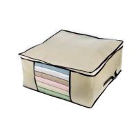 3 Piezas Organizador Ropa, Cajas Almacenaje Ropa Plegable con Asa Reforzada, Bolsas para Guardar Ropa de Tejido Resistente y Ventana Transparente para Suéteres, Abrigos, Mantas Gris y Beige - details 0