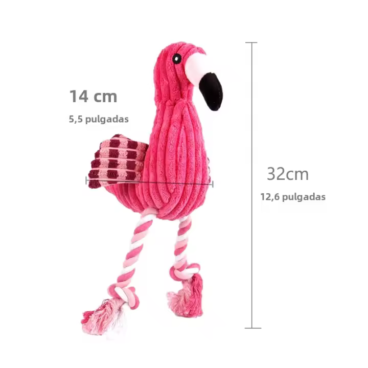 Juguetes De Peluche De Flamenco Para Perros Interactivos Divertidos Con Sonido Chupables Y De Masticar Para Pequeños Y Grandes Mascotas Suministros Para Limpieza De Dientes - 1