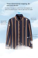 Camisa De Trabajo Para Hombre Otoño 2024 Cuello En V Manga Larga Patoleta Oxford Algodón 100% Estampado Regular Botones Tallas S~6XL - details 3