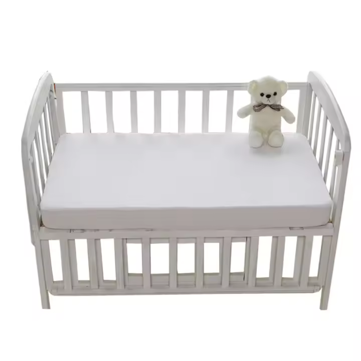  Protector De Matrícula De Cuna 1pc Impermeable De Terry De Algodón Cama De Seda Capa De Cubierta Transpirable Amigable Con La Piel Y Silenciosa Para Bebé - 1