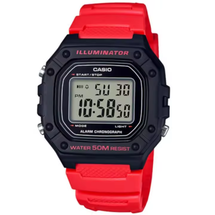 Casio Youth W-218h-4bvdf Reloj De Pulsera Digital Para Hombre Color Rojo - 1