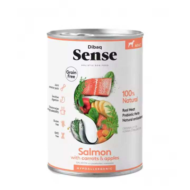 Dibaq Wet sense de Salmón - Lata de comida húmeda grain free para perros - 1