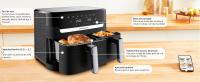 Dual Easy Fry & Grill EZ905 freidora de aire Moulinex, 8,3 L de capacidad, dos cubetas, tecnología grill, menú completo para toda la familia, ahorro de energía, 8 programas preestablecidos, app Moulinex gratuita, piezas aptas para lavavajillas, 2700W, - details 3