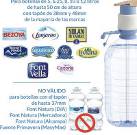 Dispensador Agua para garrafas, Bomba Dispensador de Agua Manual, Dosificador Agua garrafas Compatible con Botellas de 5 6 8 10 y 12 litros  para Botellas con el tapón diámetro 38mm y 48mm - details 4