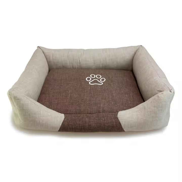 Cama Cama cuadrada Marrón y Beige con Huella 55x46x17cm - 1