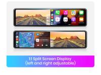 Junsun 11.26”  Cámara de salpicadero DVR de coche con CarPlay y Android Auto inalámbrico, pantalla dual espejo retrovisor de FHD 1080P grabadora de video en streaming - details 8