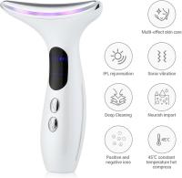 Masajeador facial, con calor de 45 ± 5 ° C y 4 modos de masaje para estiramiento de la piel y levantamiento del cuello EMS masaje tonificación facial reafirmante para (blanco) - details 0