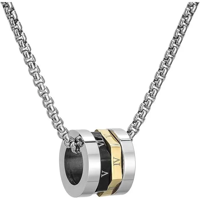 Colgante de Estilo Retro Collar, Colgante de Vikingo, Acero Inoxidable, con Una Cadena de Plata de 60 cm, para Hombre - 1