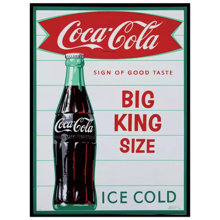 Panel decorativo de coque, listado para Colgar. -Coca-Cola, Big King Size - Cm 60x80 - 1