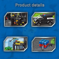 Conjunto De Modelos Militar Para Niños 800PCS Estación De Policía SWAT Set De Prisión Carro Policía Barco Bloques DIY Regalo Para Niños - details 5