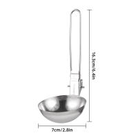 2Pcs Cuchara De Acero Inoxidable Con Mango Largo Y Colapsable Tenedor Para Sopa Utensilio De Servicio Para Camping - details 6
