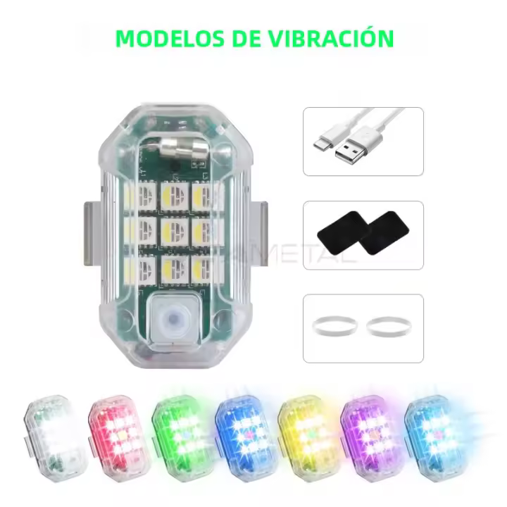 BLALION Lámpara De Señal De Giro LED RGB Para Motocicleta Con Carga USB Y 7 Colores Luz De Avión Sin Cable Indicator De Señal De Posición - 1