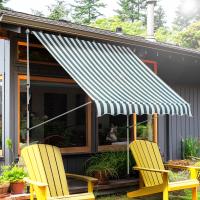 Outsunny Brazo Ajustable Toldo Abrazadera Toldo 200x150 cm Altura Ajustable Protección Solar Brazo Ajustable Manivela Balcón Alu Verde y Blanco - details 3