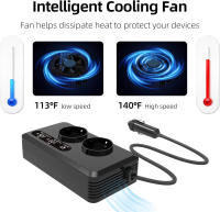 Inversor de alimentación de automóviles 200W DC 12V a AC 220V 2X Puertos USB 2X Tipo C Convertidor automático - details 7