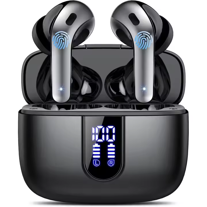 Auriculares Bluetooth, Auriculares Bluetooth 5,3, 4 Mic con Reducción de Ruido ENC, 50H con Graves, Cascos Inalambricos Bluetooth IP7 Impermeable, Carga rápida USB-C, Ajuste Cómodo - 1