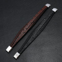 Pulsera De Cuero Negro Para Hombre Encanto Magnético Tejida Punk Rock Cuff Pulseras De Moda Para Hombres Pulseira Masculina - details 2