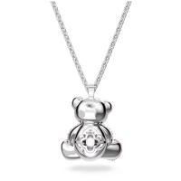 Collar con Collar de Oso de Peluche de Cristal Rosa, collar con dije de Piedra de Trébol de circón transparente - details 2