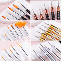 Set De 5 Piezas De Pinceles Para Uñas Blanco Doble Final Dotting French Stripe Nail Liner Herramientas De Manicura Para Dibujar Y Pintar Flores - details 3