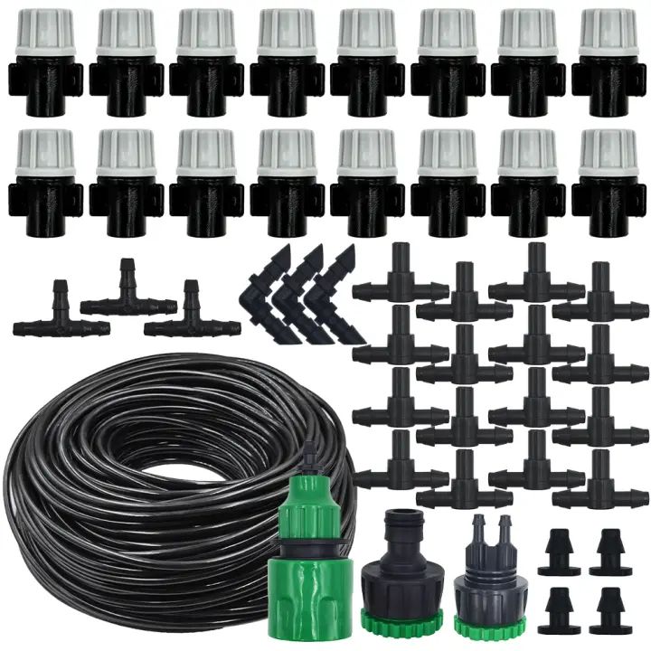 Sistema De Riego Automático Portátil 10-20M Con Rojellones De Niebla Misting Para Jardín Con Conector De Tee 4/7mm Para Patio - 1