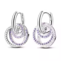 Pendientes De Aro De Plata 925 Para Mujer Con Zirconia Joyería De Moda Regalo Original Eardrop Pendientes Metálicos Tipo Aro - details 15