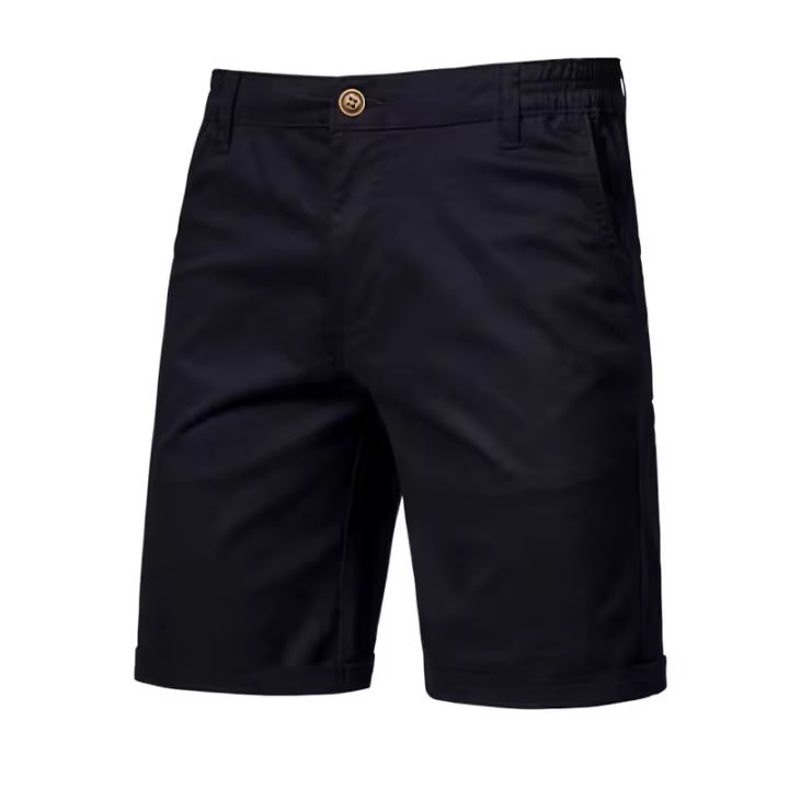 Verano nuevos pantalones cortos casuales de algodón para hombres europeos y americanos rectos ajustados pantalones de cinco cuartos ropa de hombre de color sólido de gran tamaño - 1