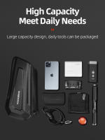Bolsa De Bicicleta ROCKBROS De Capacidad Alta 1.5L Estuche Duro Impermeable Para MTB Y Carretera Patrón De Carbono Bolsa De Tubo Superior - details 14