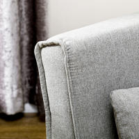 HOMCOM Sofá Cama de 1 Plaza 3 en 1, Sillón Cama Plegable, Tapizado en Lino Sintético, con Respaldo Ajustable en 6 Niveles, Almohada, Asiento Ancho, Patas de Madera, 72x78x79 cm, Gris - details 3