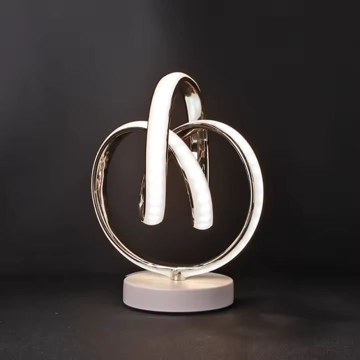 Lámpara De Mesa LED Moderna En Forma De Espiral Para Lectura Protección Ocular Iluminación Curva De Acero Y Acrílico Para Decoración De Sala De Estar Y Dormitorio - 1
