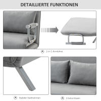 Cecodadi sofá Cama Doble características y camisas, sofá ajustable, máx 150 kg, gris Claro - details 3