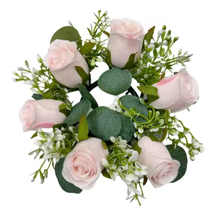 Anillo De Vela De Columna Con Enredadera Artificial Para Bodas Centros De Mesa Decoración De Agradecimiento Anillo De Vela De Columna Para Decoración De Navidad Y Fiesta Hogar - 1