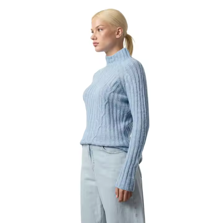 Trendyol Navy Blue Soft Texture Knit Detailed Stand Collar Seamless Knitwear Sweater Twoaw25Kz00049 - 1