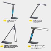 Lámpara de escritorio con reloj despertador y calendario y cinco temperaturas de color, lámpara LED plegable para el cuidado de los ojos luz de lectura luz nocturna - details 1