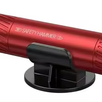 Martillo de seguridad para coche - Herramienta de salida de emergencia - Rompeventanas - Cortador de cinturón de seguridad - Rojo - 1