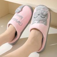 Pantuflas De Algodón Para Parejas En Invierno Tipo Nuevo Gato Feliz Lindo Y Cálido Pantuflas De Algodón Para Adultos Hombres Y Mujeres - details 2