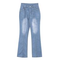 Pantalones acampanados de tiro bajo de mezclilla retro de alta gama para mujer - details 8