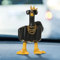 Pequeño Pato Creativo Y Divertido Estatua De Resina Personalizada Con Dedo Middle Para Decoración De Escritorio Hogar Jardín Regalo Figura Animal Estilo Moderno - details 18