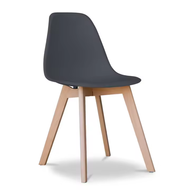 ORION91 Silla ARA Color Gris Antracita y Patas Haya 46x55x83 cm Comedor Oficina Salón Teletrabajo Cocina - SpazioLuzio - 1