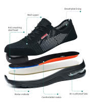 Zapatos De Seguridad Para Hombre Verano Malla Transpirable Con Punta De Acero Antideslizante Comodidad Al Trabajar Al Aire Libre - details 5