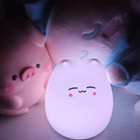 Lámpara Nocturna Para Bebé De Gato Mini Popular 7 Colores Toque Cambio De Color Protección Ocular Luz De Noche Para Dormitorio Regalo Para Niños - details 3