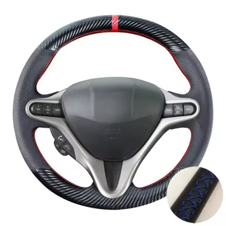 Cubierta De Volante De Cuero De Fibra De Carbono Para Honda Civic 8 2005-2011 Y Type R 2004-2011 Accesorios De Coche 3-rama - 1