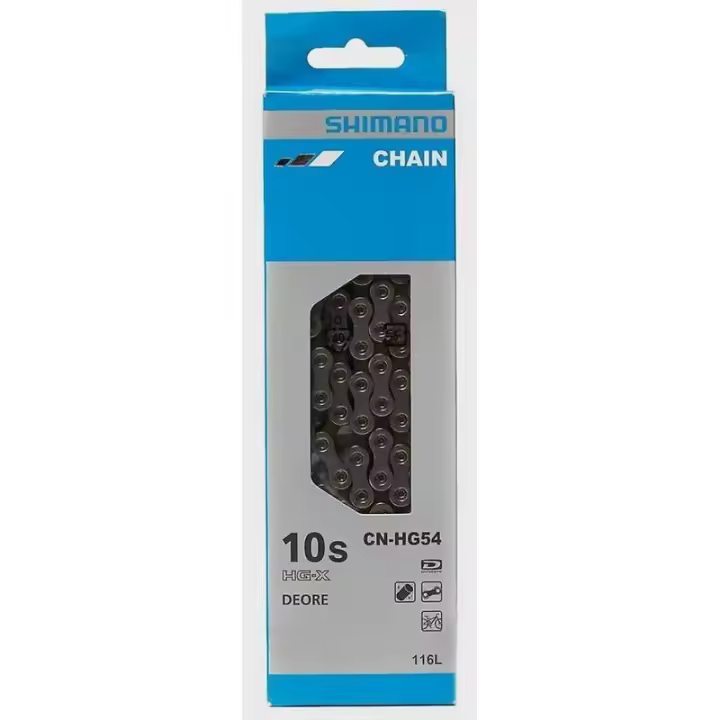 SHIMANO | Cadena HG54 10v 116 Eslabones - 116 eslabones.
Peso según fabricante: 256 grs. - 1